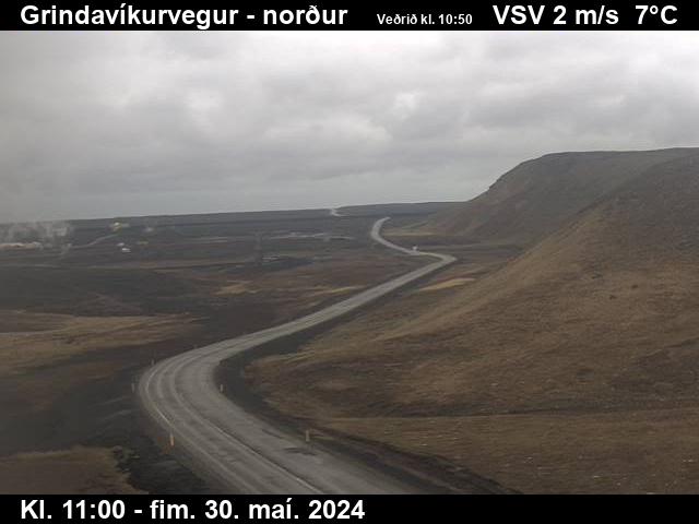 Webcam Grindavíkurvegur, Grindavíkurbær, Suðurnes, Island