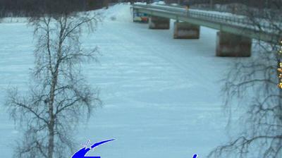 Wetter und Webcam Karesuando / Blick auf die Grenzbrücke und den Fluss